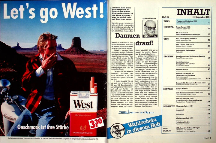 Inhaltsverzeichnis MOT 26/1984