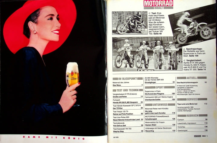 Inhaltsverzeichnis Motorrad 26/1985
