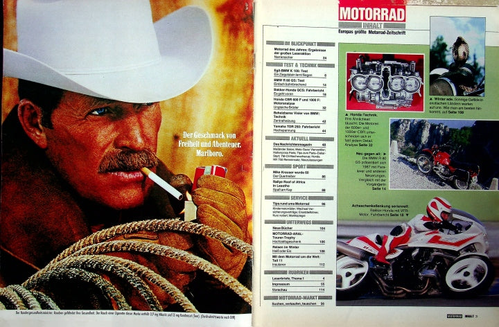 Inhaltsverzeichnis Motorrad 26/1987