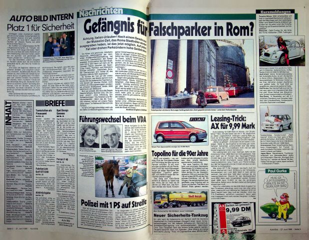Inhaltsverzeichnis Auto Bild 26/1988