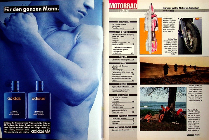 Inhaltsverzeichnis Motorrad 26/1988