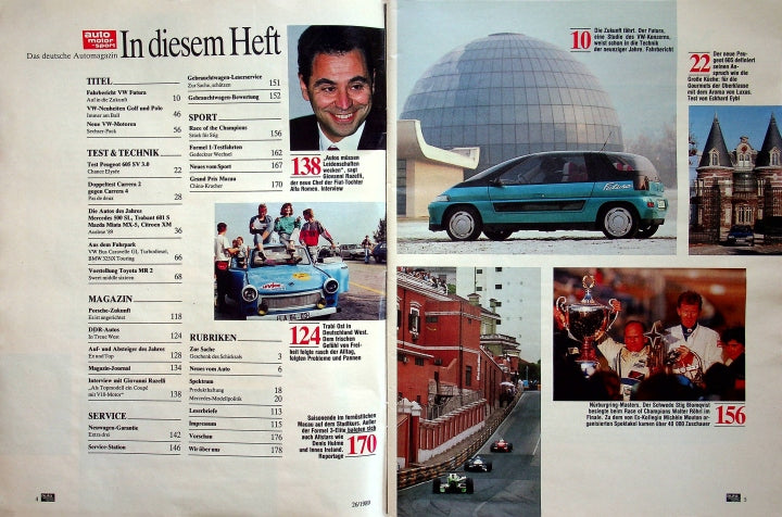 Inhaltsverzeichnis Auto Motor und Sport 26/1989