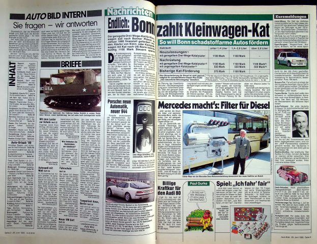 Inhaltsverzeichnis Auto Bild 26/1989