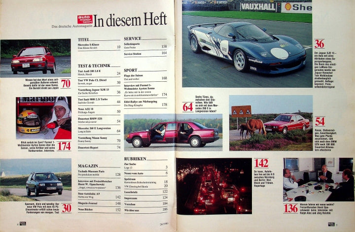 Inhaltsverzeichnis Auto Motor und Sport 26/1990
