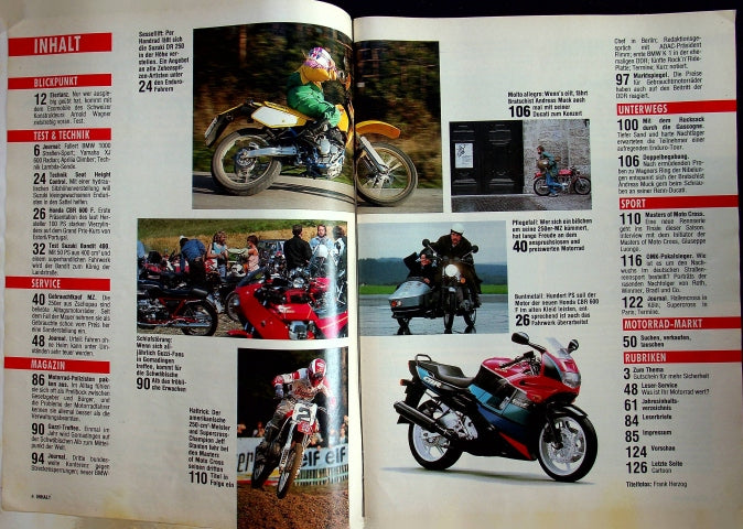 Inhaltsverzeichnis Motorrad 26/1990