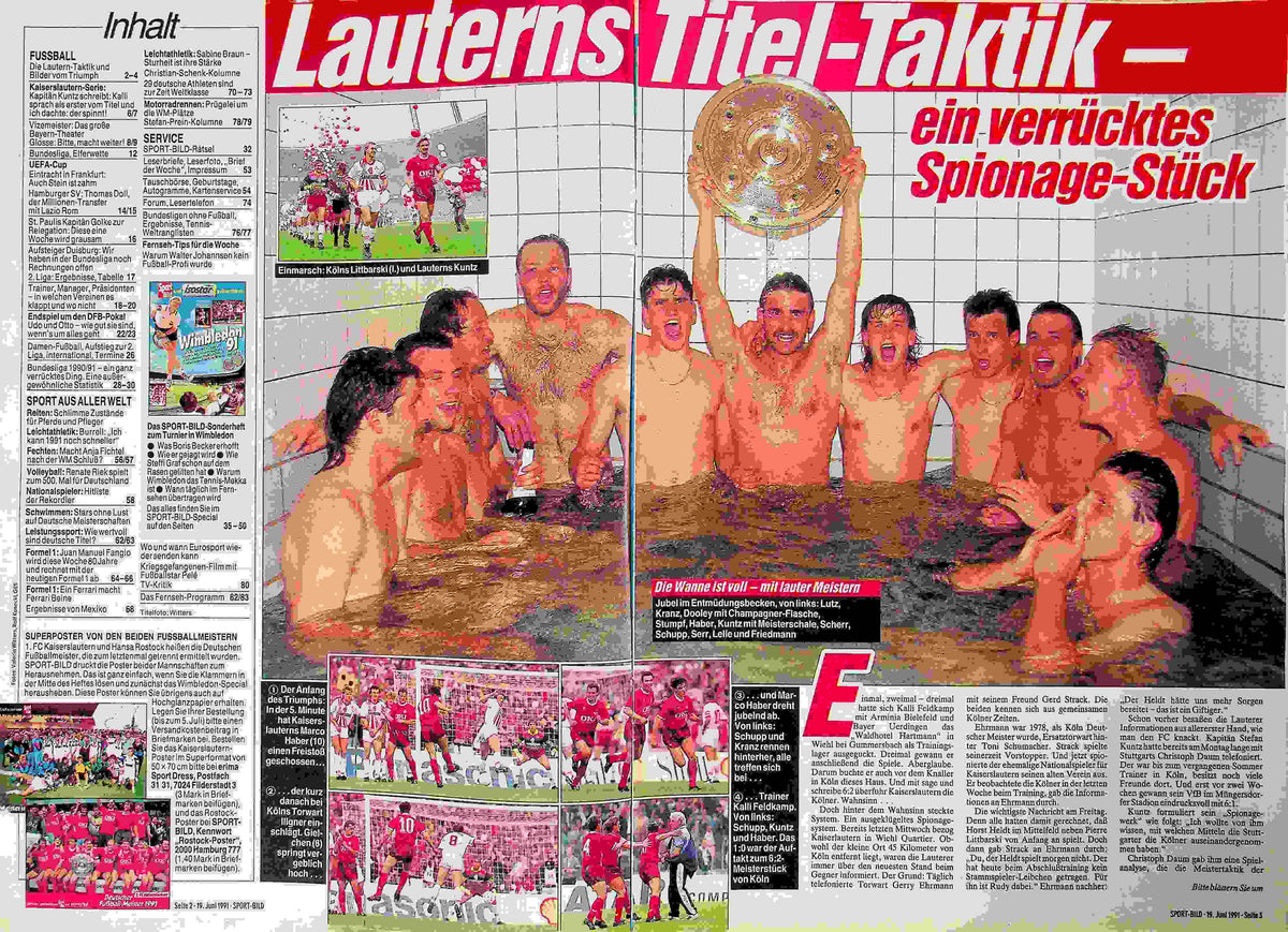 Inhaltsverzeichnis Sport Bild 26/1991