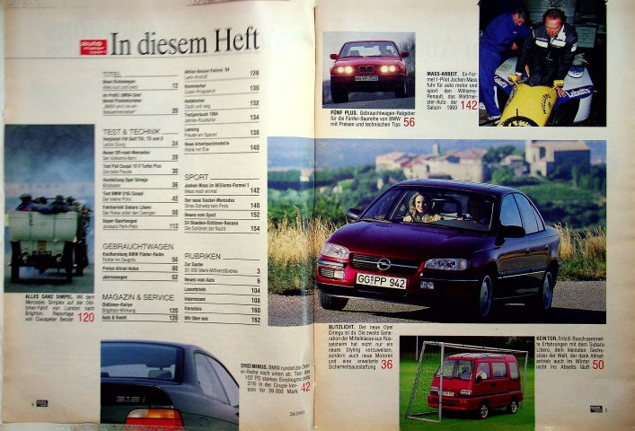 Inhaltsverzeichnis Auto Motor und Sport 26/1993