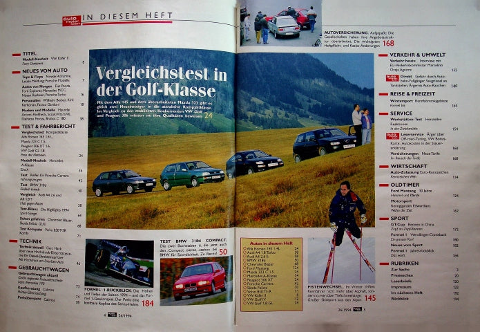 Inhaltsverzeichnis Auto Motor und Sport 26/1994