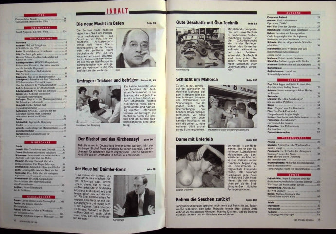 Inhaltsverzeichnis Spiegel 26/1994