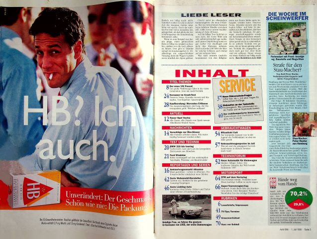 Inhaltsverzeichnis Auto Bild 26/1995