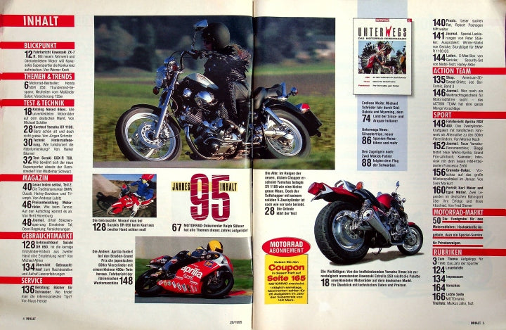Inhaltsverzeichnis Motorrad 26/1995