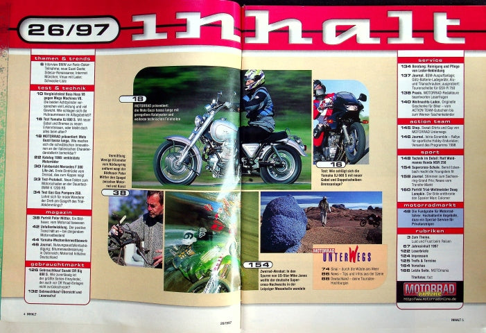 Inhaltsverzeichnis Motorrad 26/1997
