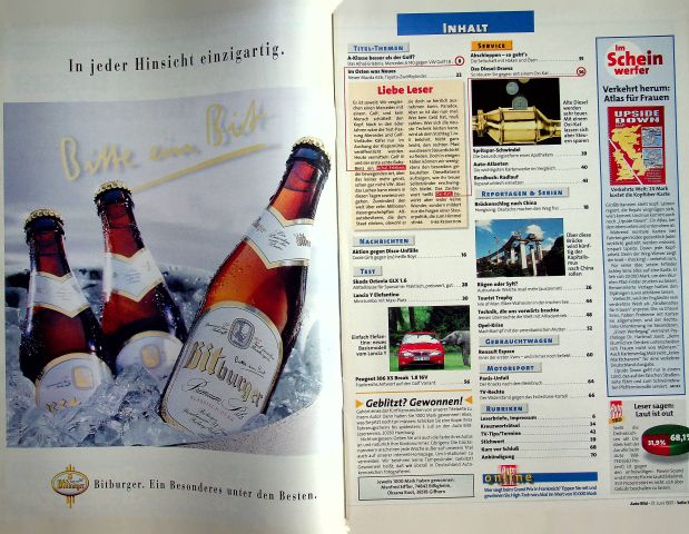 Inhaltsverzeichnis Auto Bild 26/1997