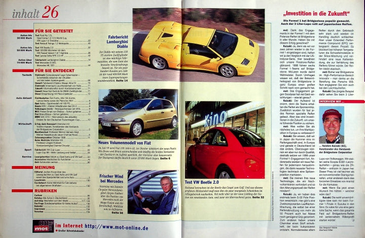 Inhaltsverzeichnis MOT 26/1998