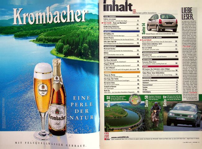 Inhaltsverzeichnis Auto Bild 26/1999