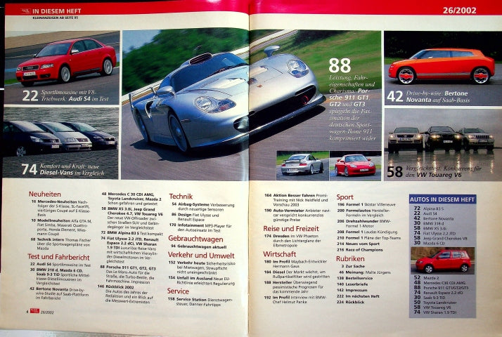 Inhaltsverzeichnis Auto Motor und Sport 26/2002