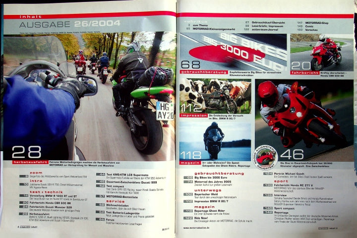 Inhaltsverzeichnis Motorrad 26/2004