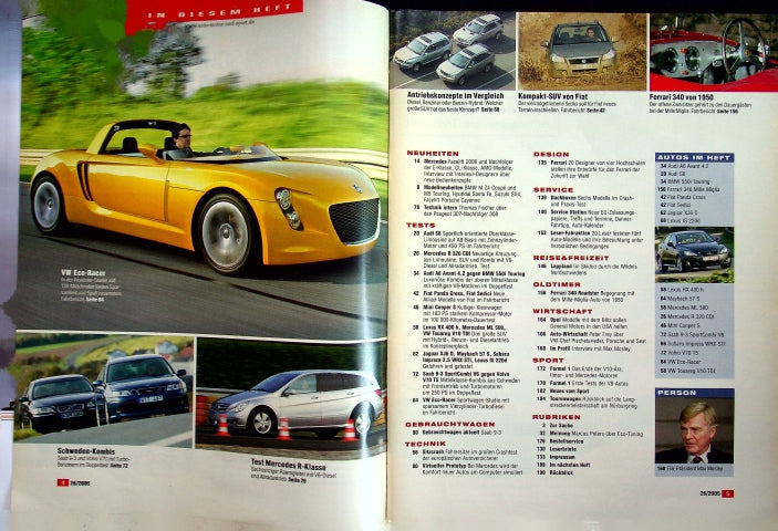 Inhaltsverzeichnis Auto Motor und Sport 26/2005