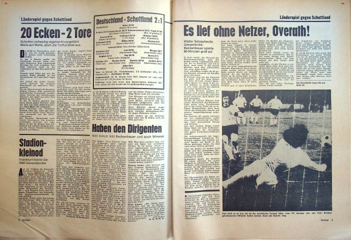 Inhaltsverzeichnis Kicker 27/1974