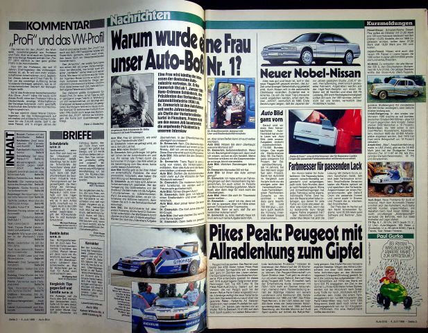 Inhaltsverzeichnis Auto Bild 27/1988