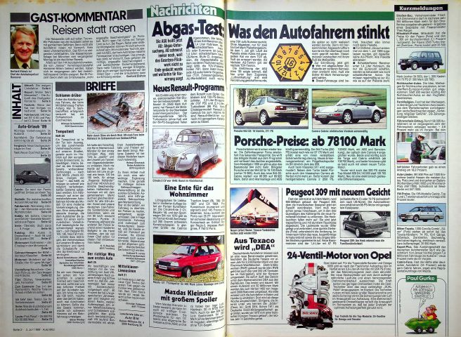 Inhaltsverzeichnis Auto Bild 27/1989