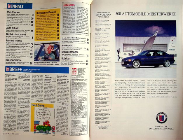 Inhaltsverzeichnis Auto Bild 27/1992