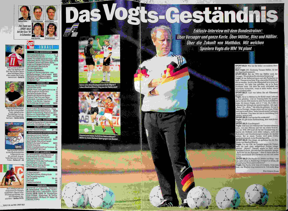 Inhaltsverzeichnis Sport Bild 27/1992