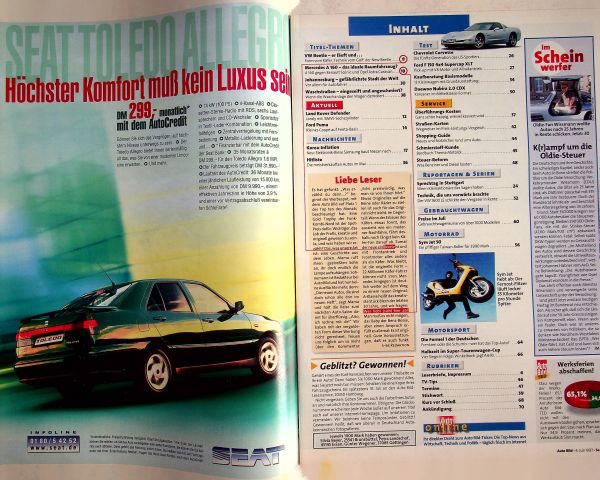 Inhaltsverzeichnis Auto Bild 27/1997