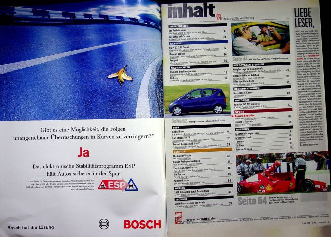 Inhaltsverzeichnis Auto Bild 27/2000