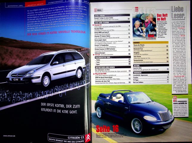 Inhaltsverzeichnis Auto Bild 27/2001