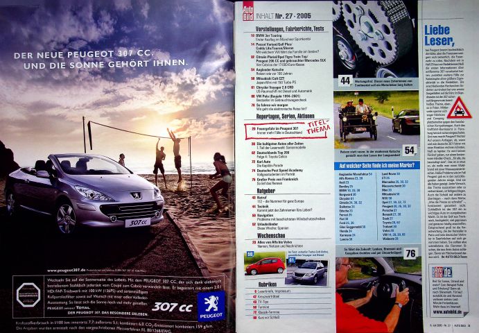 Inhaltsverzeichnis Auto Bild 27/2005