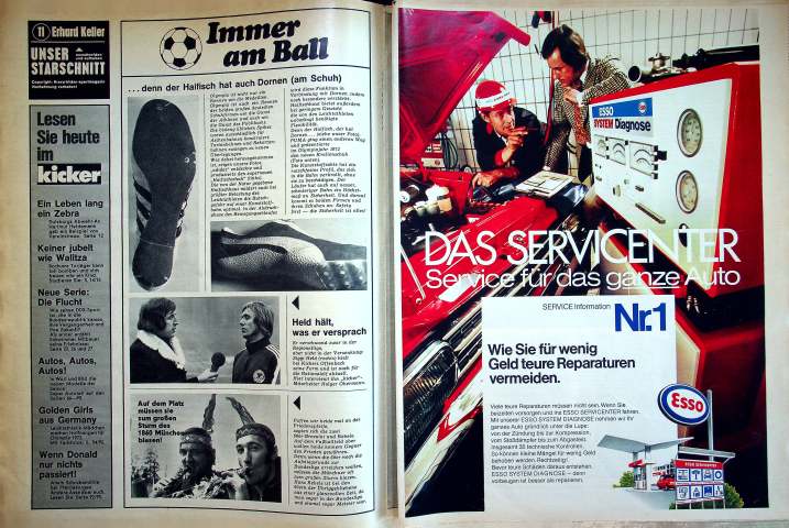 Inhaltsverzeichnis Kicker 28/1972