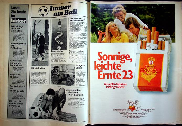 Inhaltsverzeichnis Kicker 28/1973