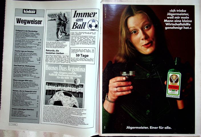 Inhaltsverzeichnis Kicker 28/1978