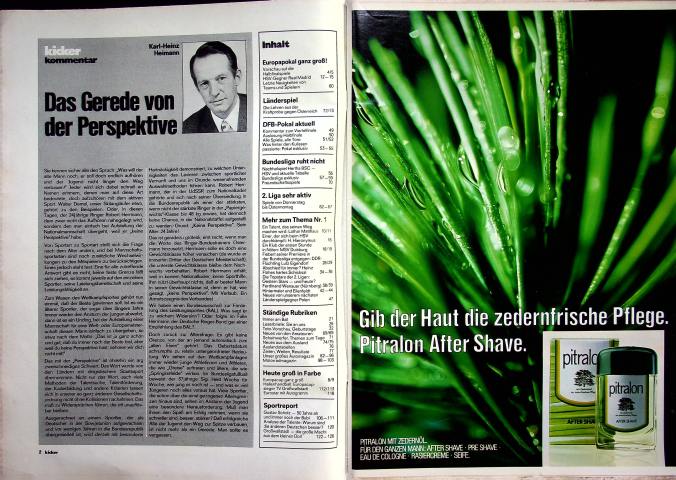 Inhaltsverzeichnis Kicker 28/1980
