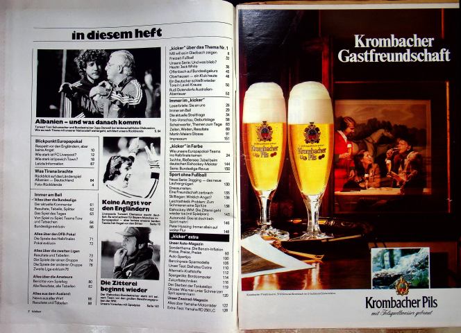 Inhaltsverzeichnis Kicker 28/1981