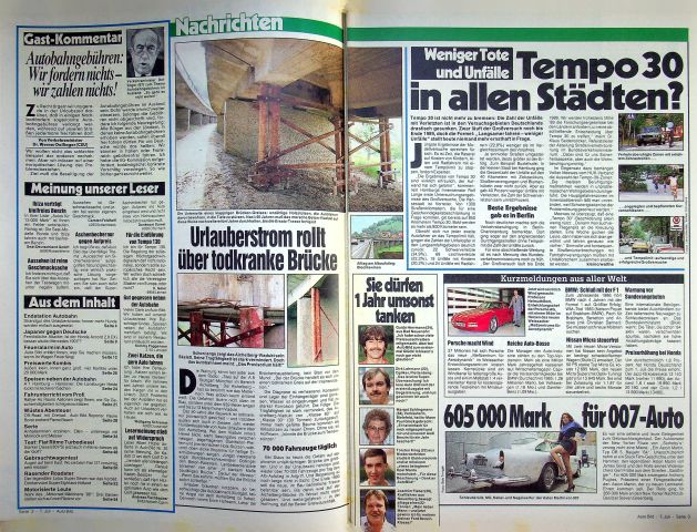 Inhaltsverzeichnis Auto Bild 28/1986