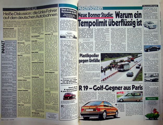 Inhaltsverzeichnis Auto Bild 28/1987