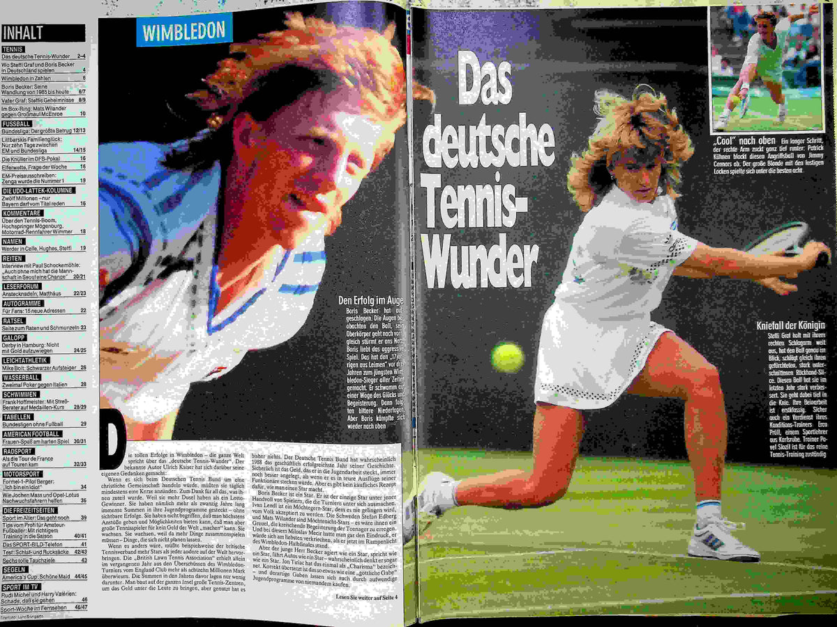 Inhaltsverzeichnis Sport Bild 28/1988