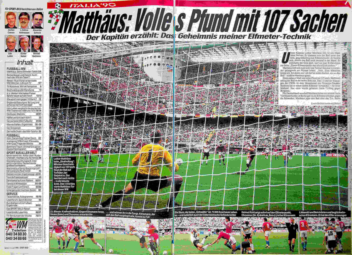Inhaltsverzeichnis Sport Bild 28/1990
