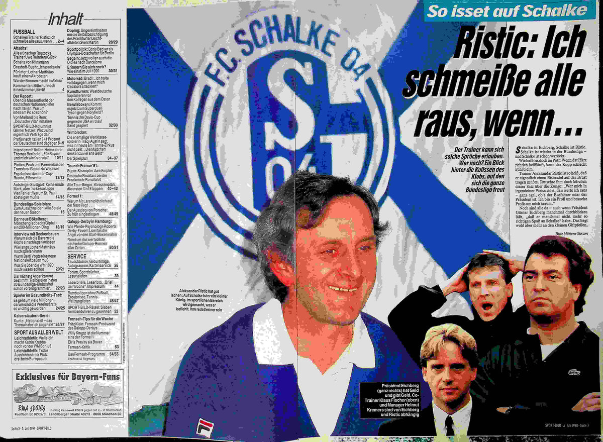 Inhaltsverzeichnis Sport Bild 28/1991