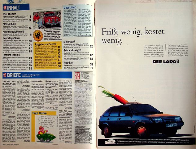 Inhaltsverzeichnis Auto Bild 28/1992