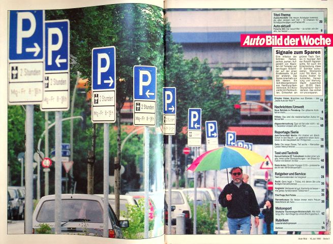 Inhaltsverzeichnis Auto Bild 28/1993