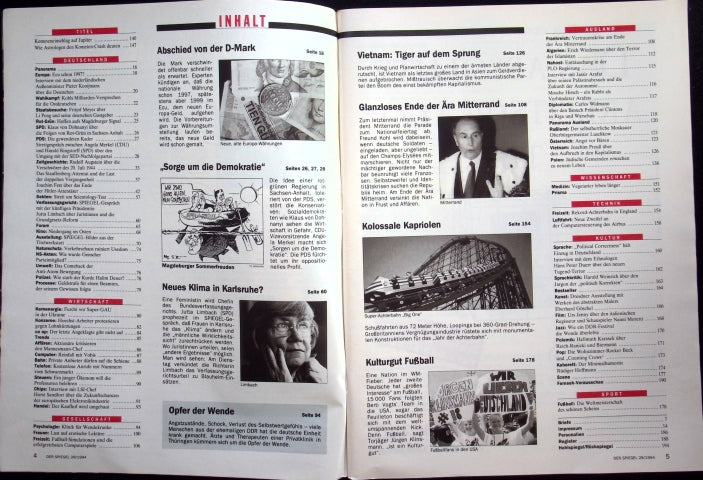 Inhaltsverzeichnis Spiegel 28/1994