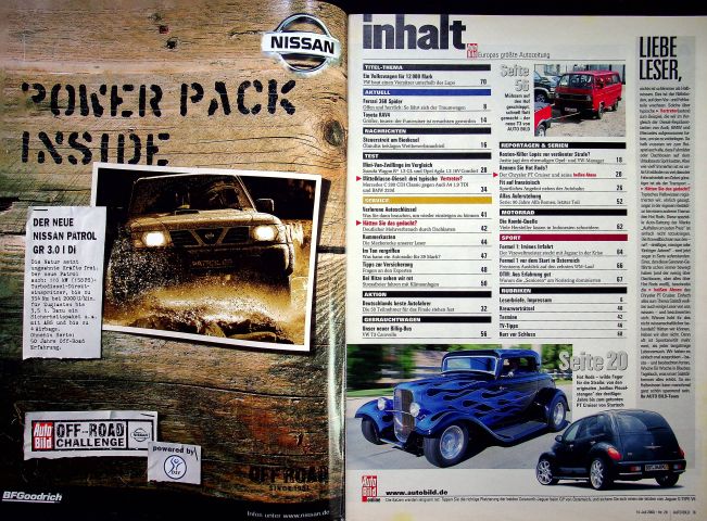 Inhaltsverzeichnis Auto Bild 28/2000