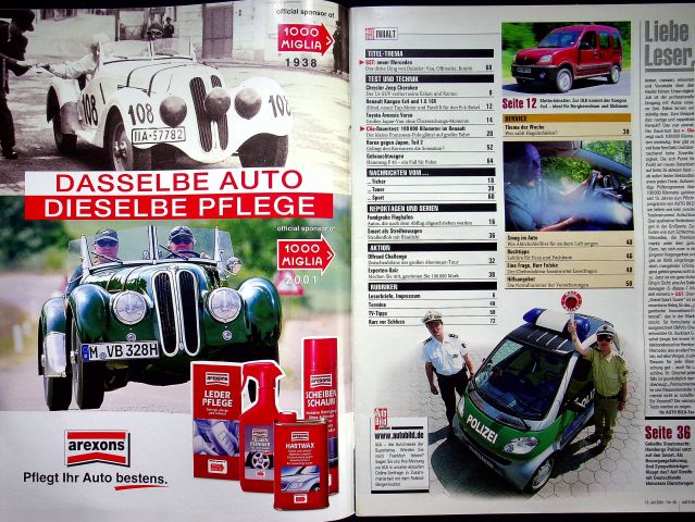 Inhaltsverzeichnis Auto Bild 28/2001