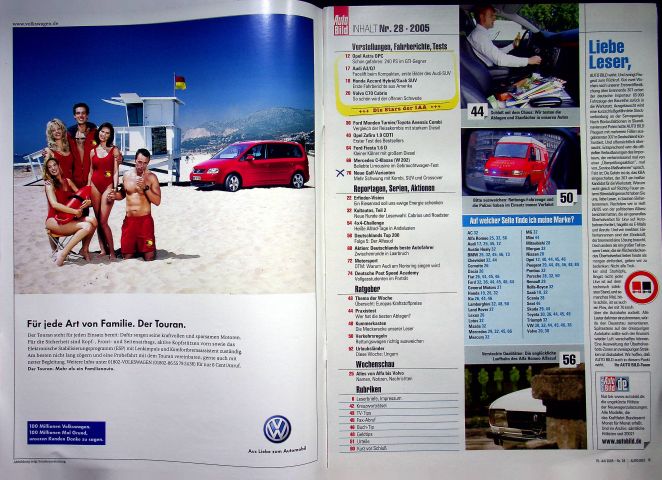 Inhaltsverzeichnis Auto Bild 28/2005
