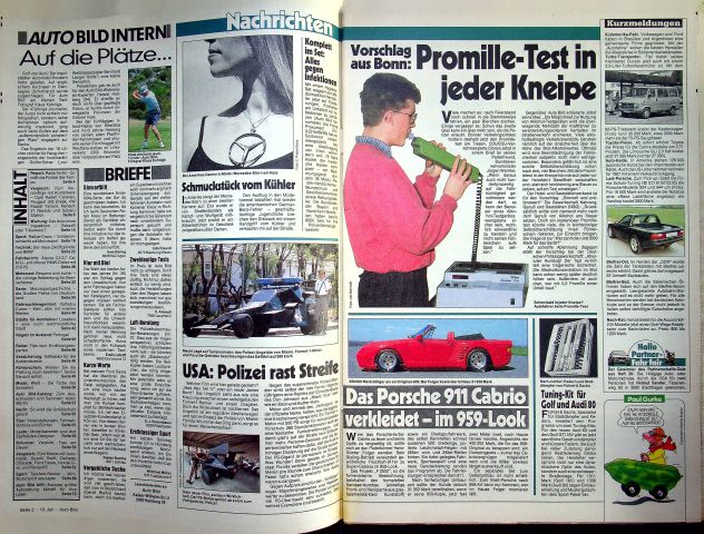 Inhaltsverzeichnis Auto Bild 29/1987