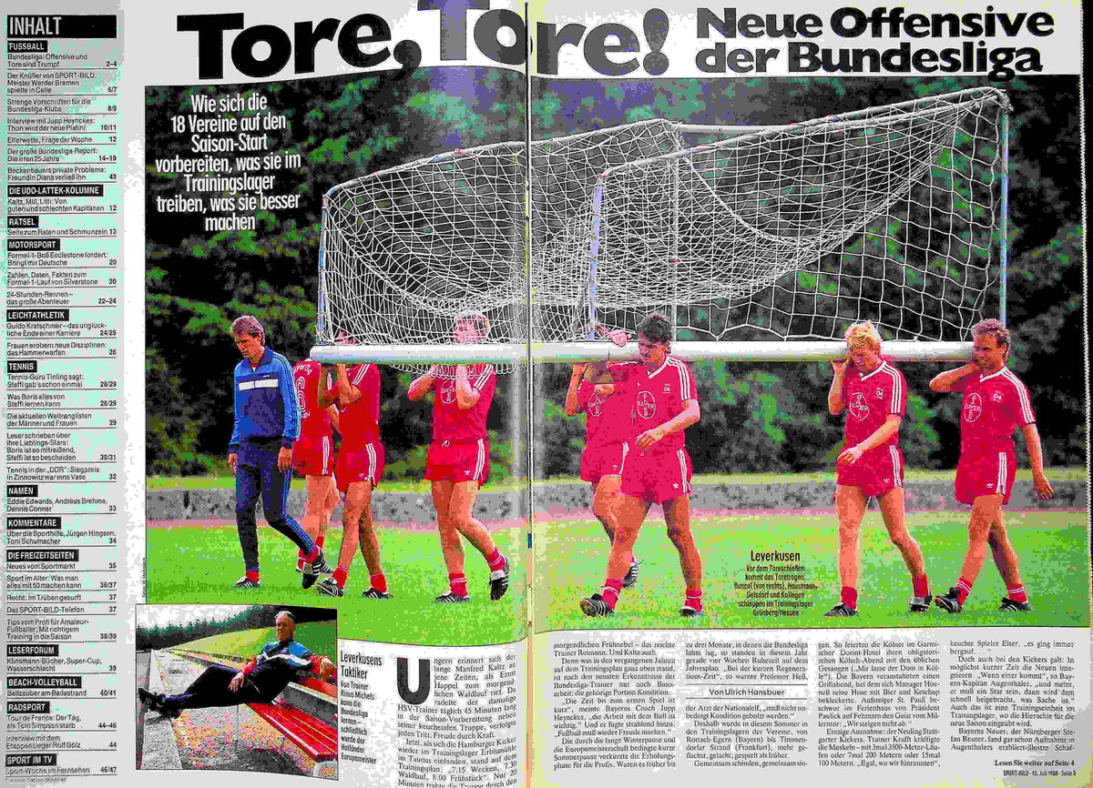 Inhaltsverzeichnis Sport Bild 29/1988