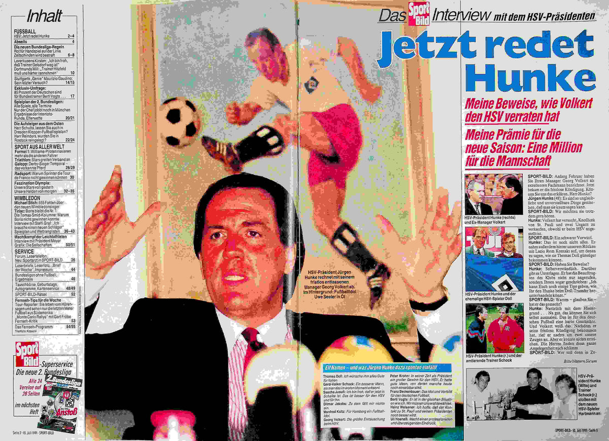 Inhaltsverzeichnis Sport Bild 29/1991